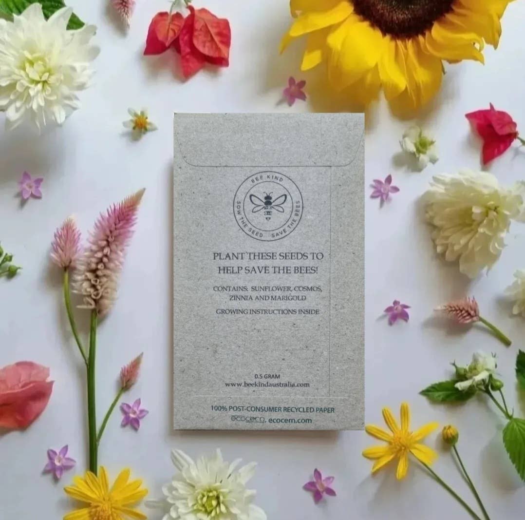 Bee Kind Australia - Wholesale Mother's Day Card - I Love You Mum - Wildflower Seeds2