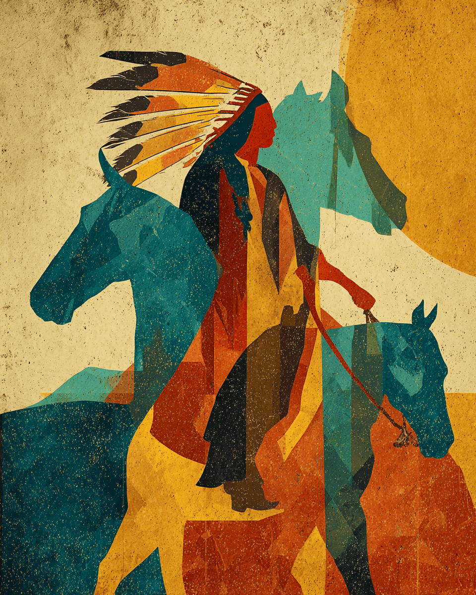 Mowbi - Wholesale Art Print - Sees All Ways at Once American West Art Print - 8"x10" Artwork for 11"x14" Frame0