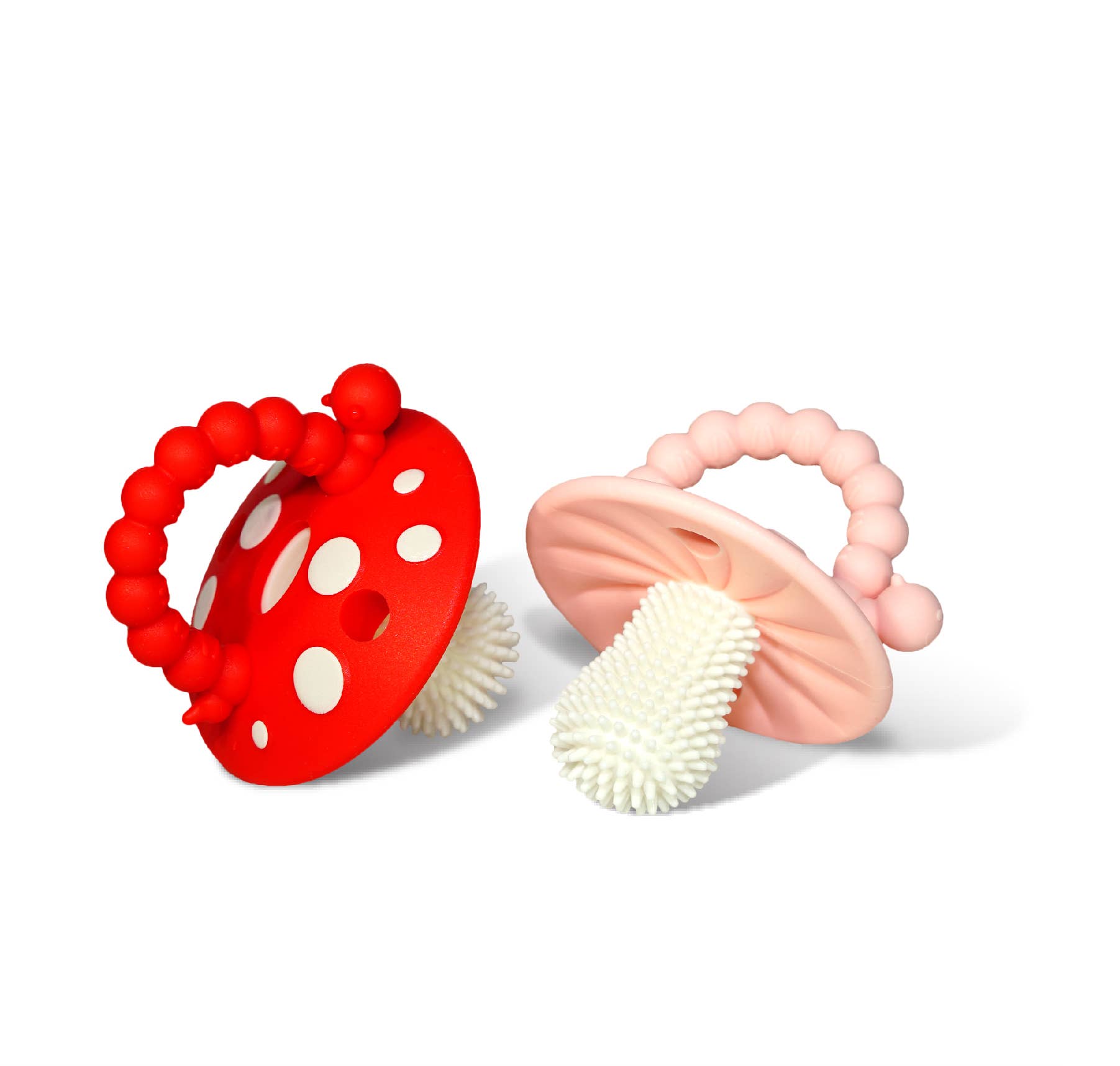 RaZbaby - Wholesale Teether (Not Clip-On) - Baby - Chompy Mushroom Silicone Teether - 2PK12