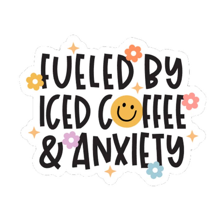 IMPULSIONADO POR CAFÉ GELADO & ANSIEDADE, vinil recortado por atacado de AubrielBoutique
