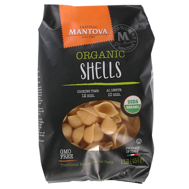Mantova Organic Shells Pasta, 1 lb. for wholesale by Fine Italian Food