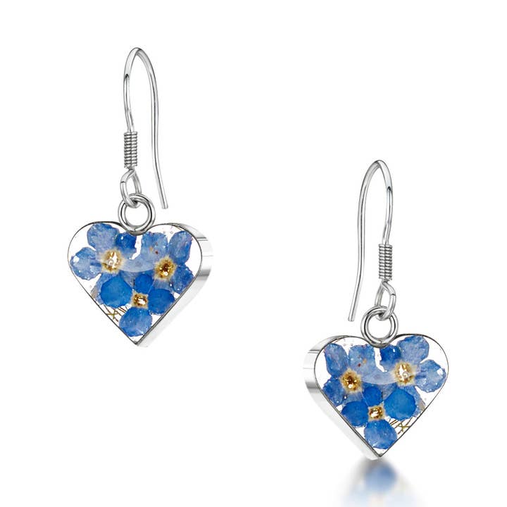 Silverörhängen - Förgätmigej - Hjärta. för wholesale av Shrieking Violet