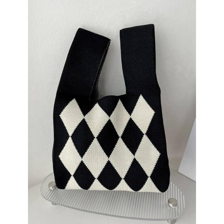 FurDecoration – Engroshandel Tote bag - Dame – Casual Rhombus Kontrastfarvetasker Tilbehør Håndtasker1