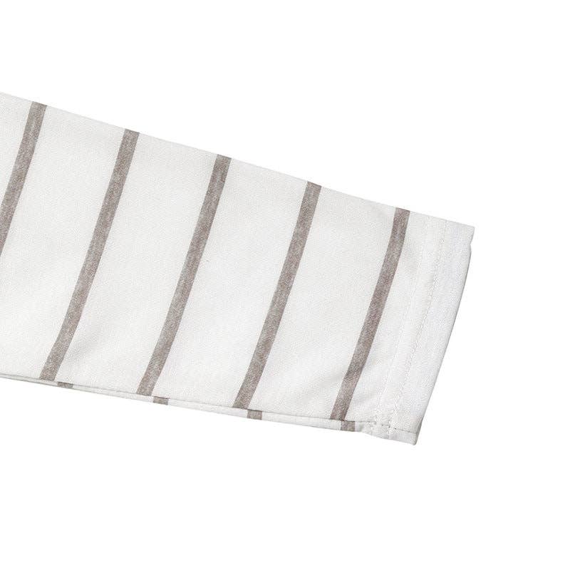 Khaki Retro Striped Long Sleeve T-Shirt for Women Casual Layering Top for wholesale on Faire6