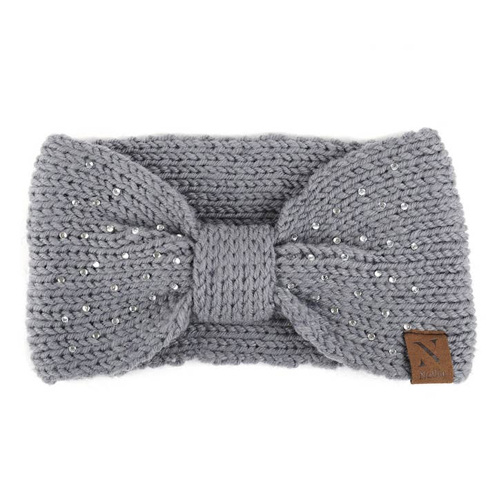 Selini New York - Wholesale Fashion Headband - Women's - Women's Rhinestone Knotted Knit Winter Headband Ear Warmer5