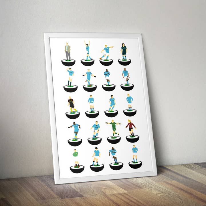 Manchester City Legends Print A3 for wholesale by HomelessGhostPrints LTD