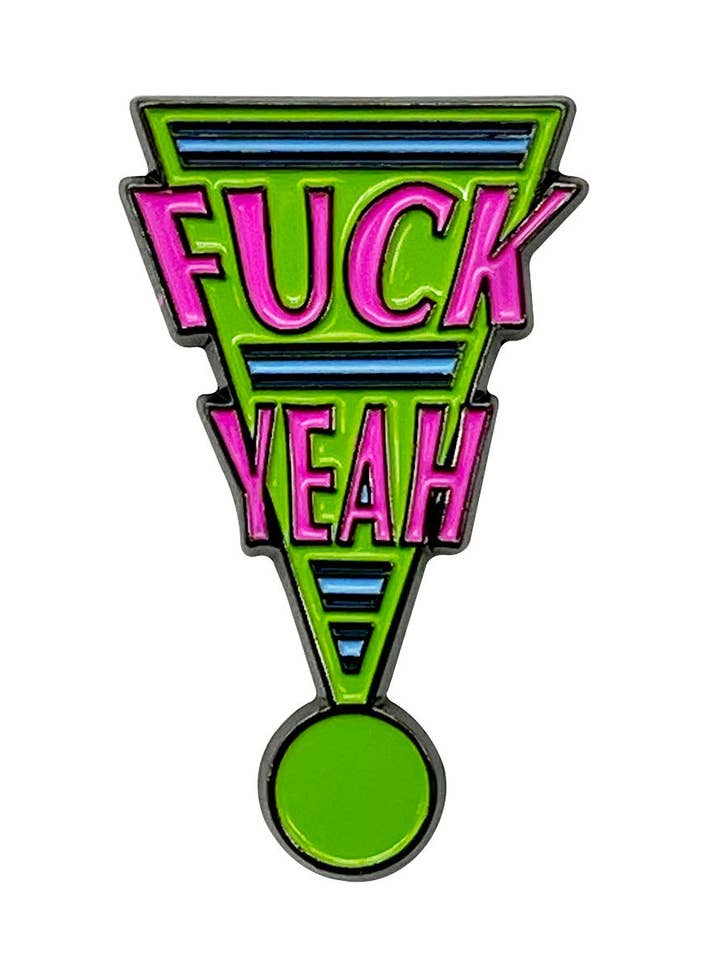 Fuck Yeah Enamel Pin with Metal Frame for wholesale by Fabdaz