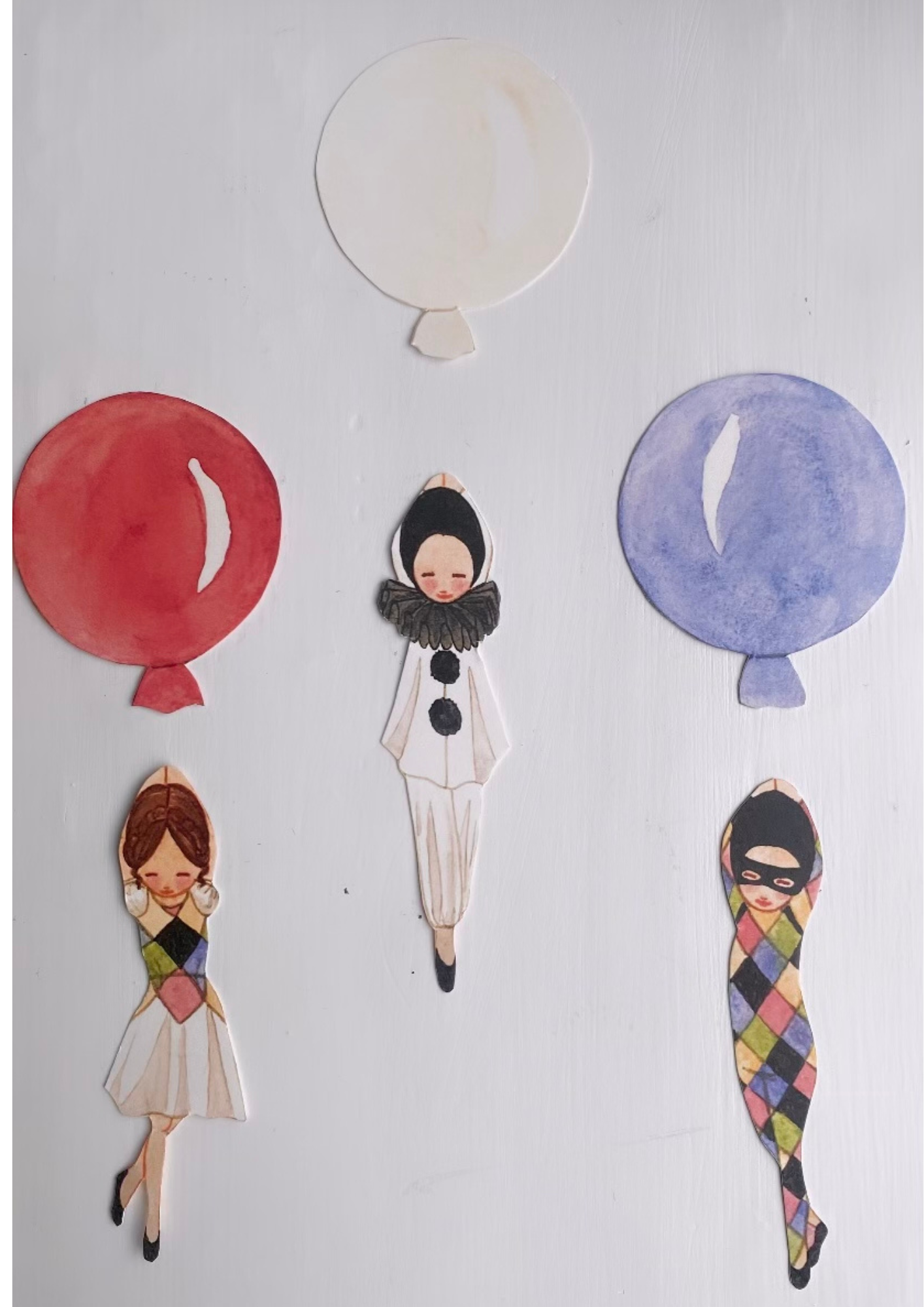 Tall Hat Tales – Großhandel Bastelset – Columbine, Harlekin und Pierrot1