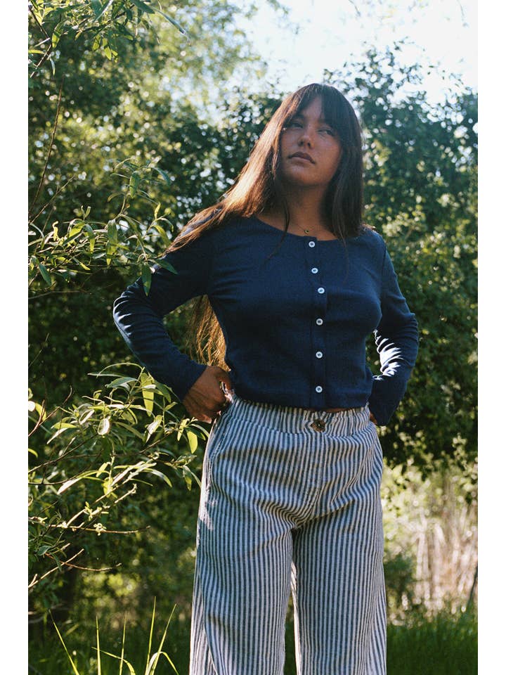 LA RELAXED - Vendita all'ingrosso Pantalone - Donna - Pantaloni a righe lavati