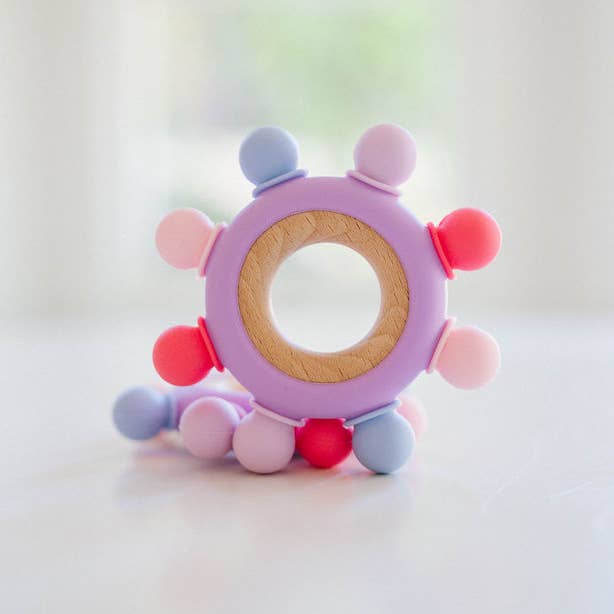 Bannor Toys - Wholesale Teether (Not Clip-On) - Baby - Captains Wheel Wood + Silicone Baby Teething Toy
