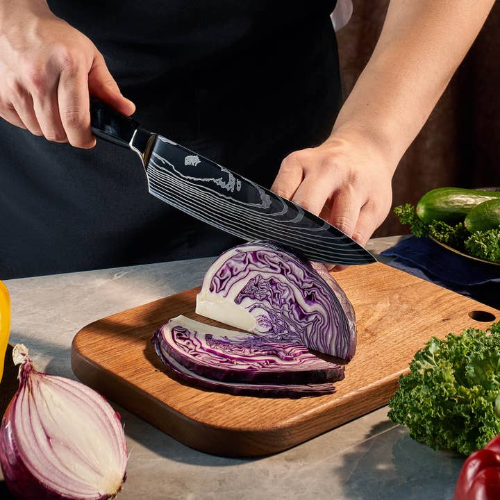 Senken Knives - Wholesale Knife Set - 8-Piece Premium Japanese Kitchen Knife Set with Black Handle2