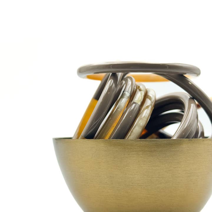 MAISON KIZO - Wholesale Bangle Bracelet - Taupe lacquered buffalo horn bangle 6mm2