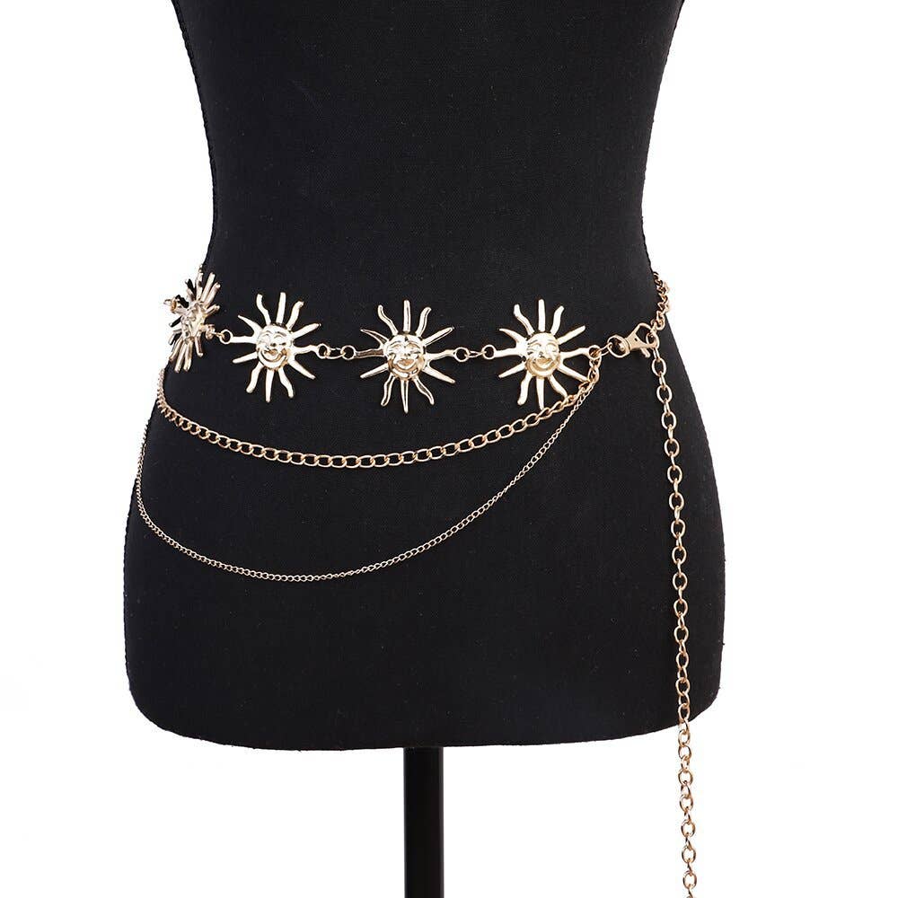 Tourtiwi - Wholesale Belt - Women's - Sun Moon Waist Chain, Metal Body Chain0