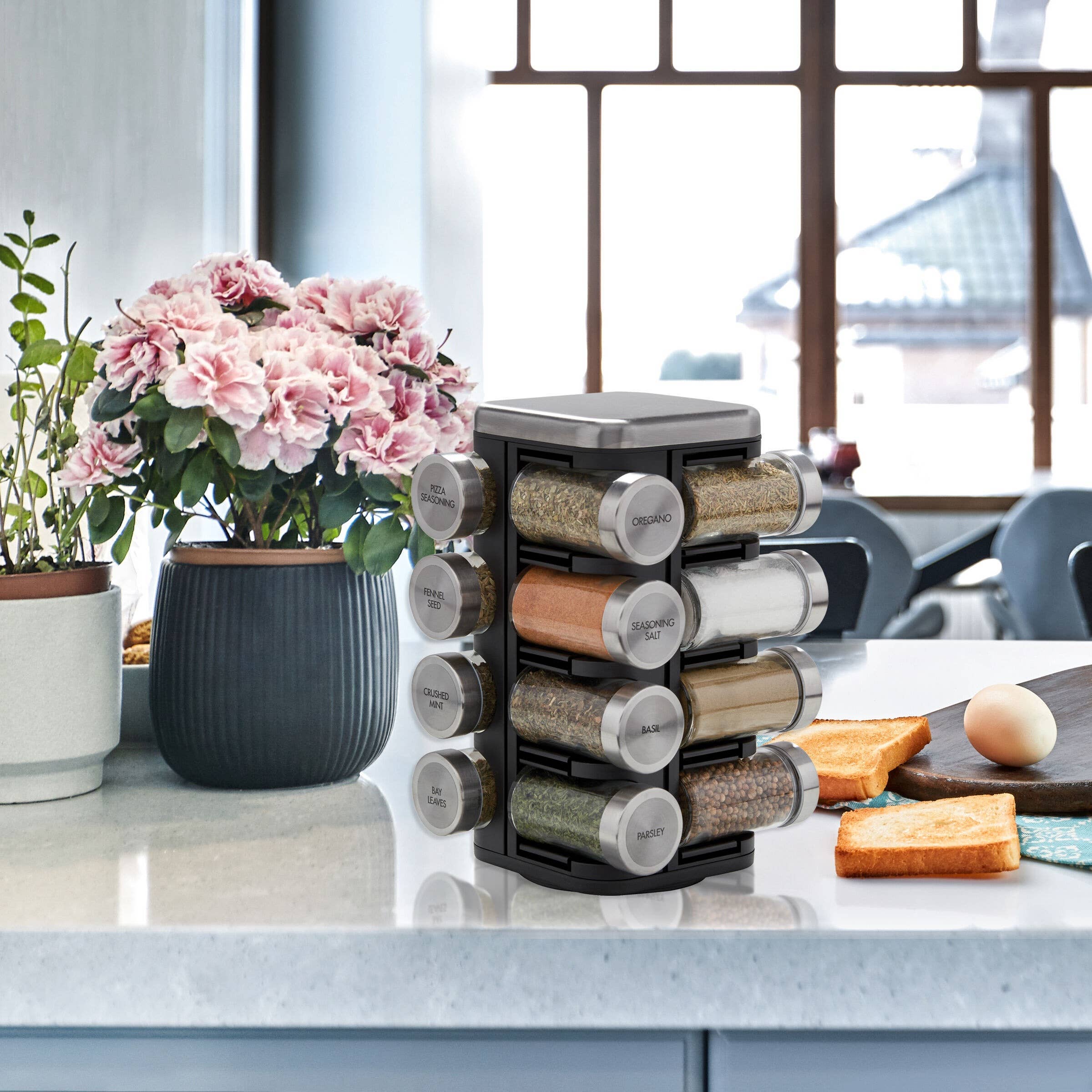 Lifetime Brands - Wholesale Spice Rack - KAM 16 JAR PLAZA SPICE RACK PL SS BLACK2