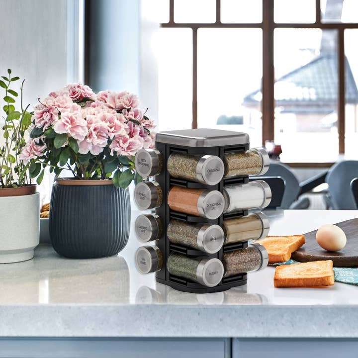 Lifetime Brands - Wholesale Spice Rack - KAM 16 JAR PLAZA SPICE RACK PL SS BLACK2