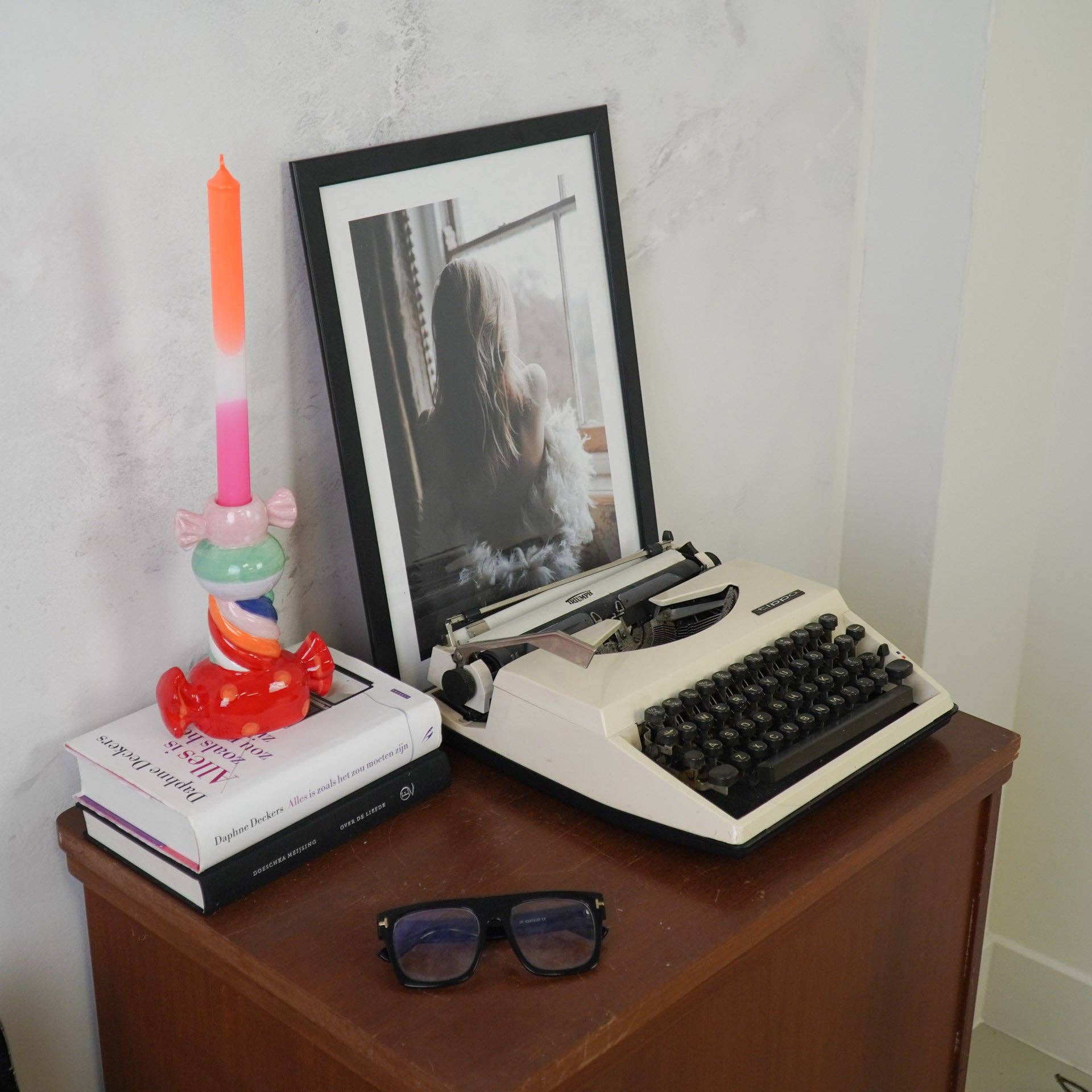 Housevitamin bv - Vendita all'ingrosso Portacandele - Portacandele - Caramella Toffee Graffettata - Multicolore - 13x7x20cm2