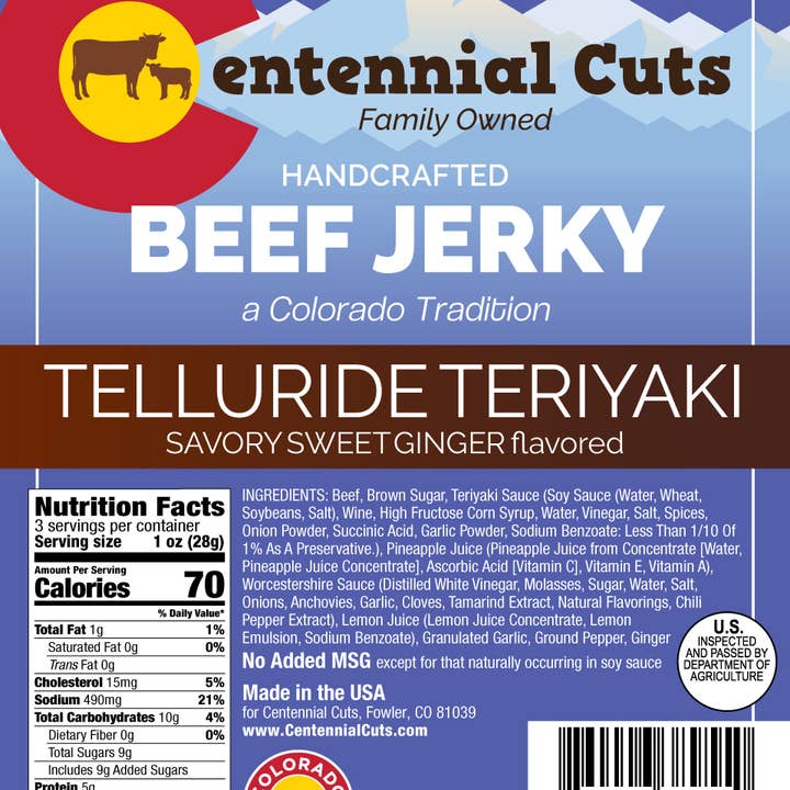 Centennial Cuts - Wholesale Jerky - 3 oz Telluride Teriyaki1