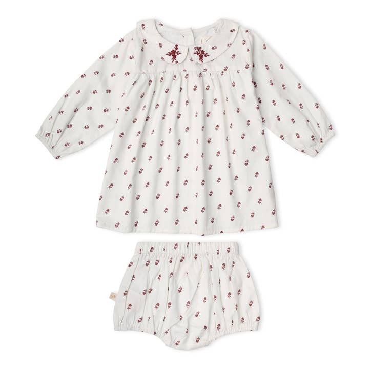 Organic Peter Pan Collar Dress - Forest Scatter for wholesale by Makemake Organics