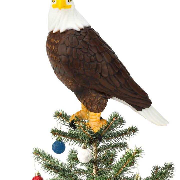 Ponteira de Árvore de Natal Águia-Careca - Decoração Patriótica de Feriado de 25 cm por atacado de Tree Buddees