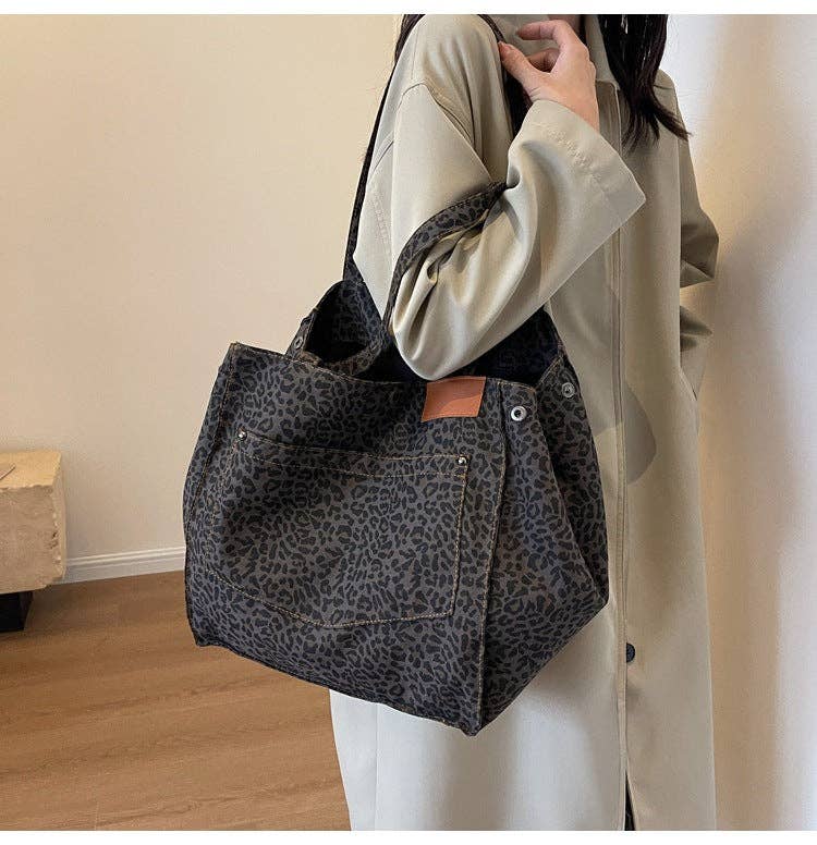 Dipped Shop - Wholesale Tote Bag - Women's - Leopard Print Large Capacity Tote Bag Shoulder Bag DPB162510