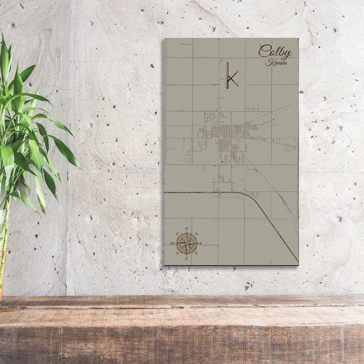 Kansas: Colby Street Visa karta för wholesale av Fire & Pine