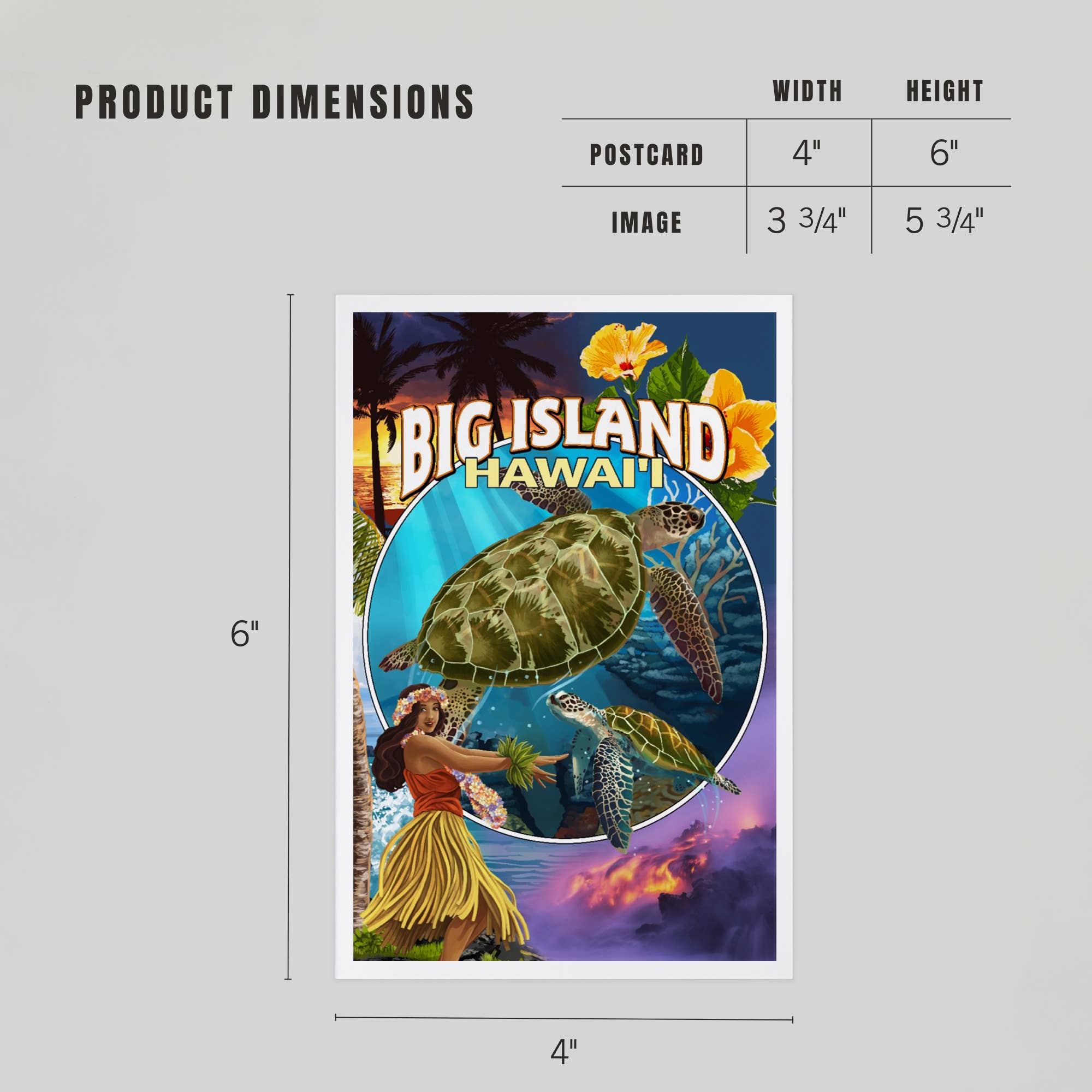 Lantern Press - Wholesale Postcard - PREMIUM POSTCARDS Big Island, Hawaii, Big Island Montage4