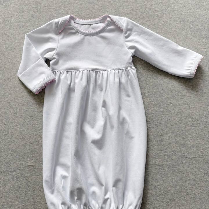 Picot Trim/Multi Colors - Gown, Bib, Burp, Hat, Blanket for wholesale by Zsa Zsa & LoLLi Monogram Blanks