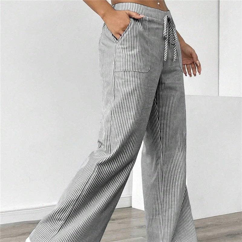 UZ Wholesale Store - Wholesale Pants - Women's - Casual Striped Trousers- Versatile And Stylish4