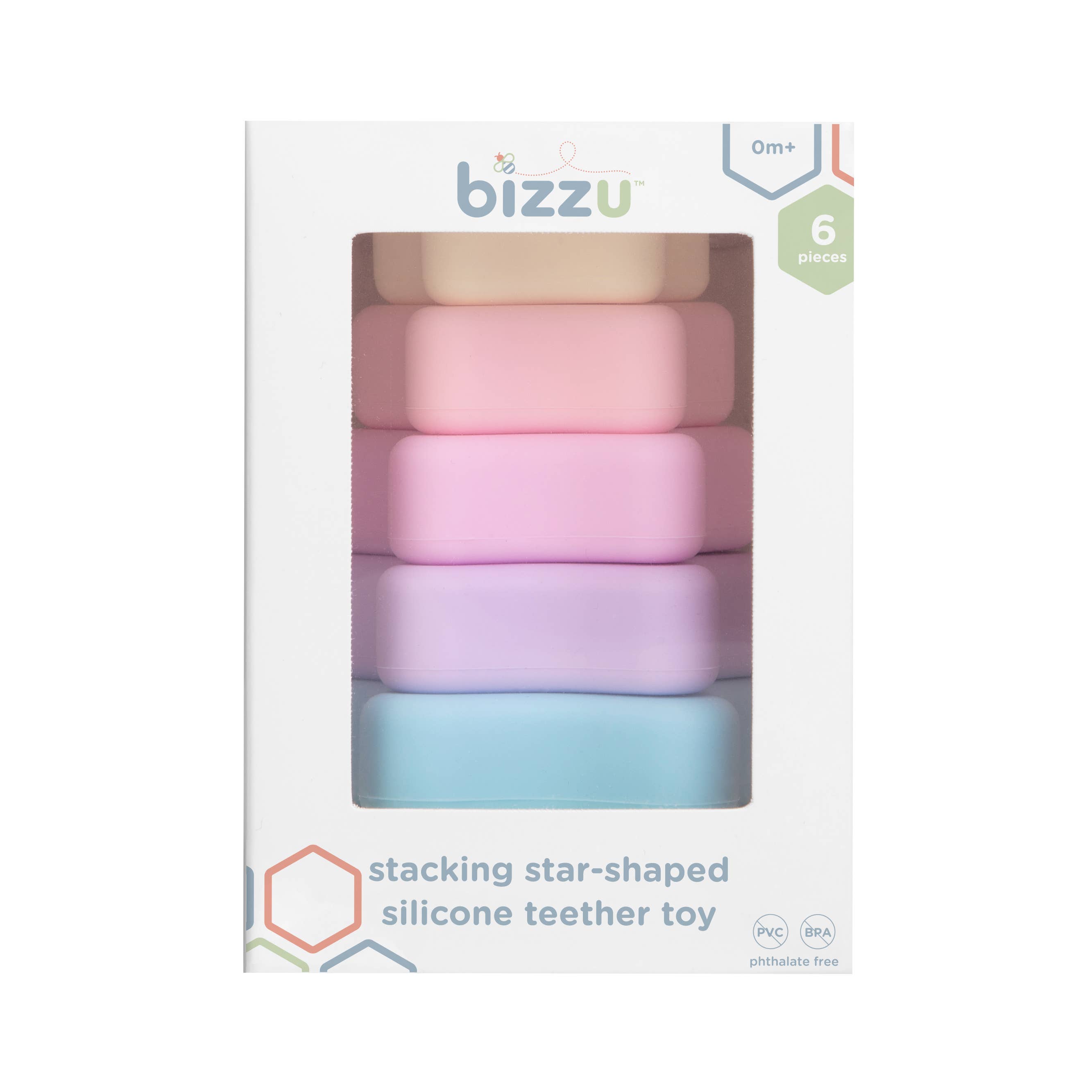 Bizzu - Wholesale Stacking Rings Game - Baby - Silicone Stacking & Teething Star Toy1