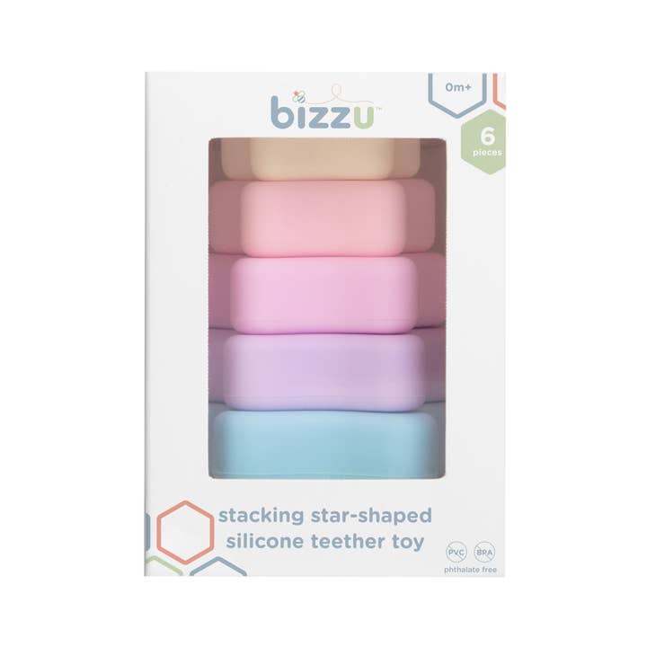 Bizzu - Wholesale Stacking Rings Game - Baby - Silicone Stacking & Teething Star Toy1