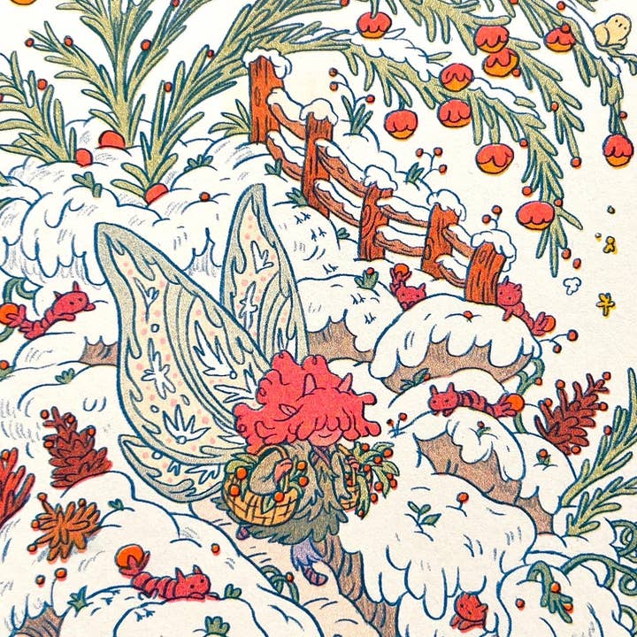 Natalie Andrewson - Wholesale Art Print - Chestnut Fairy Riso Print