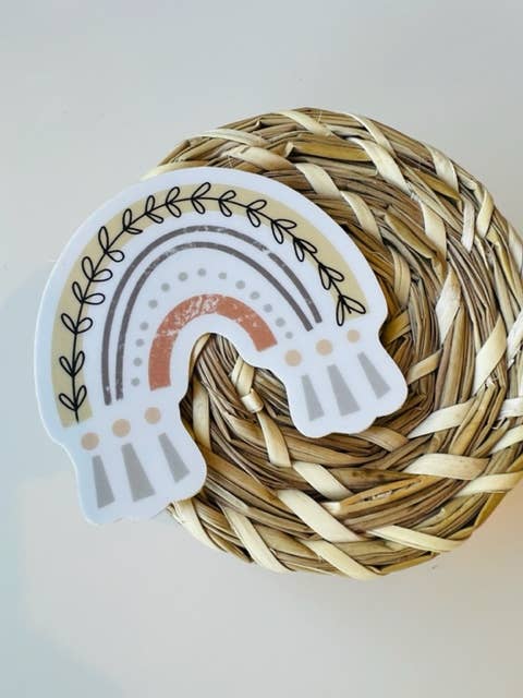 Boho Rainbow Sticker | Weatherproof Vinyl for wholesale by The Simple Mom Co