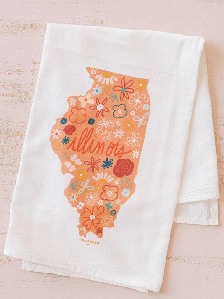 Illinois Floral Towel for wholesale by Doe A Deer