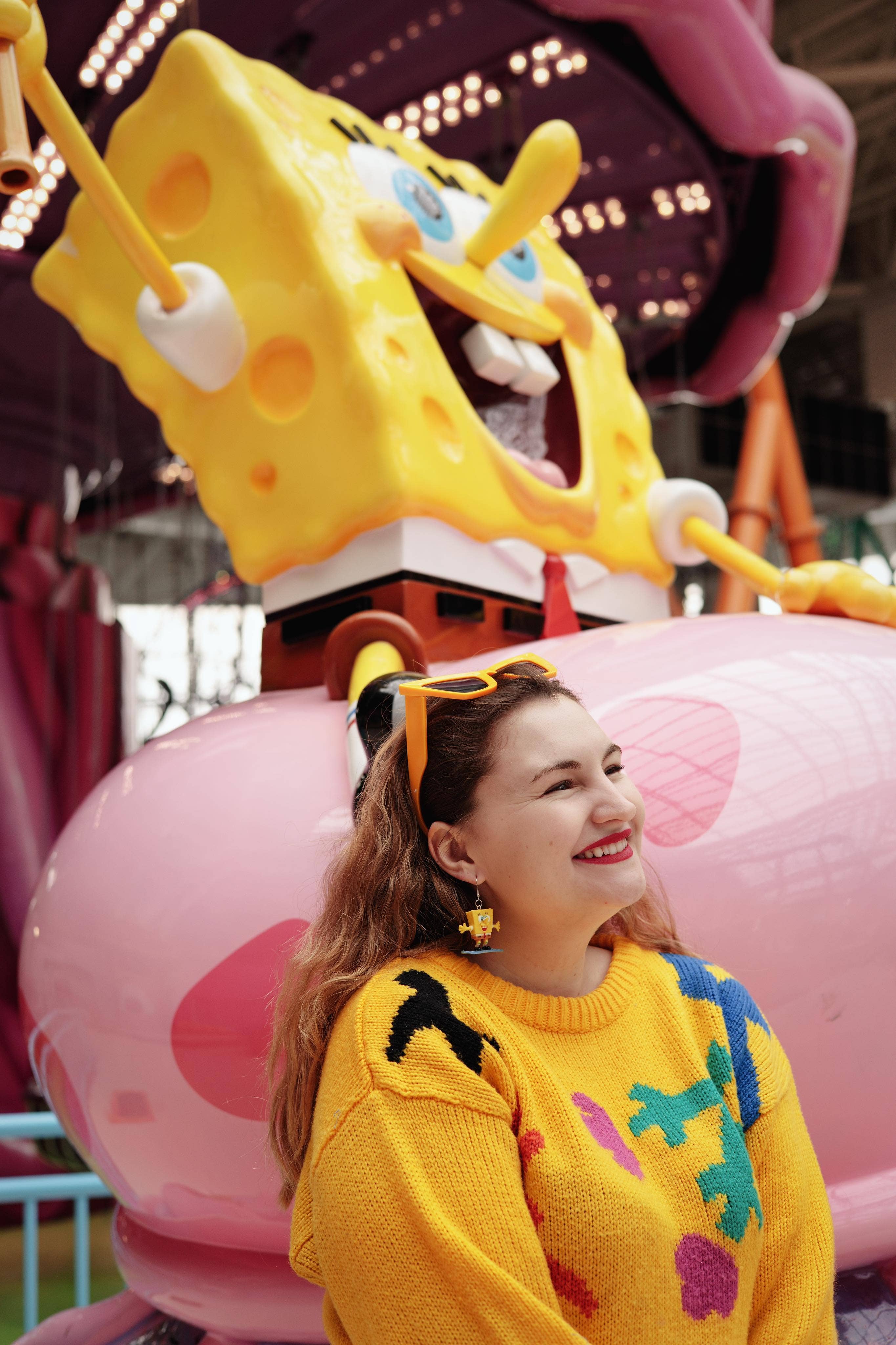 NO RHYME OR REASON ART - Wholesale Dangle Earrings - Spongebob: Surfboarding Earrings - 2005 - Vintage, Upcycled1