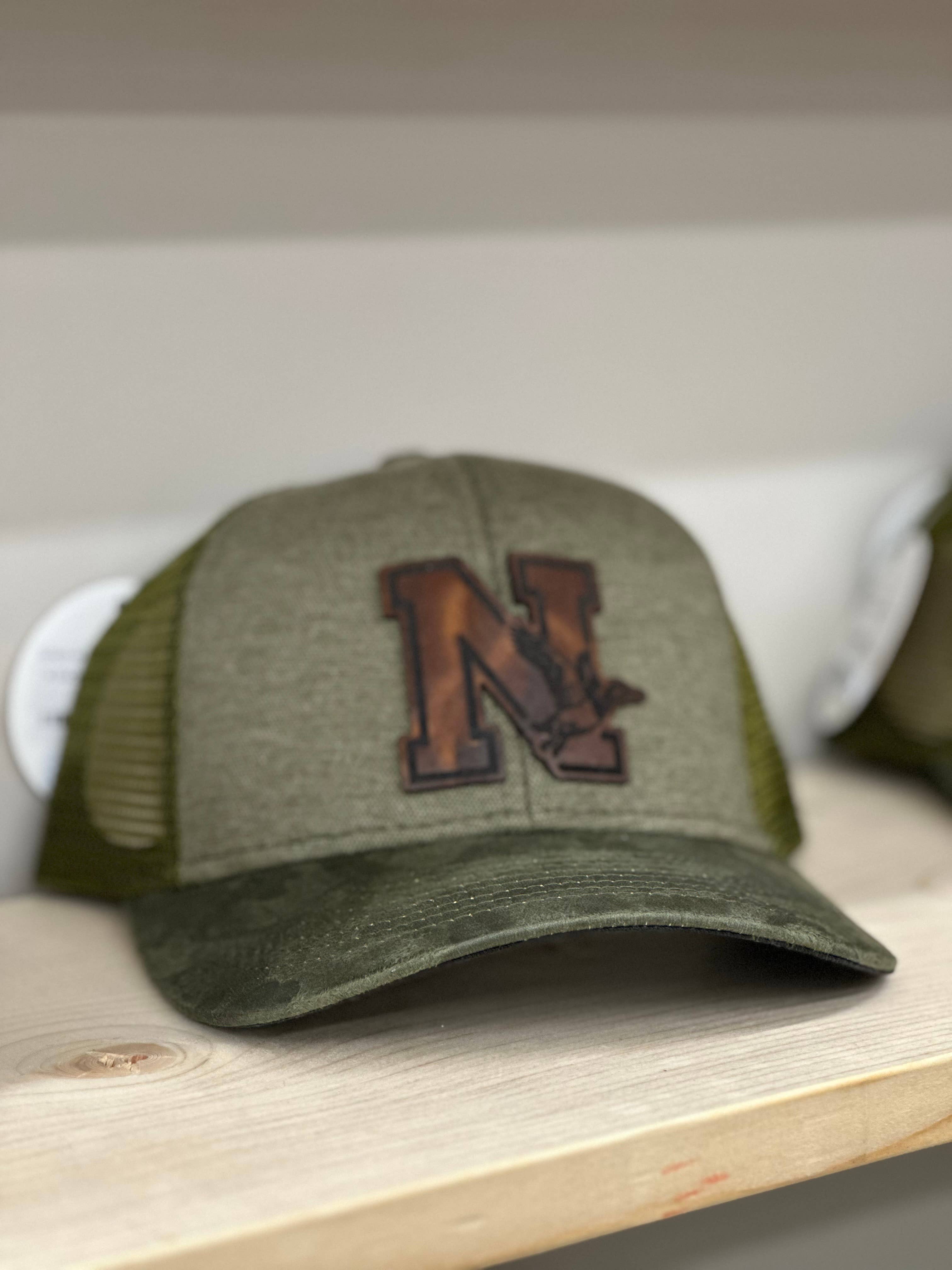 Sunshine and Jade - Wholesale Trucker Hat - Unisex - Nebraska Duck Hunting State Leather Patch Camo Hat2