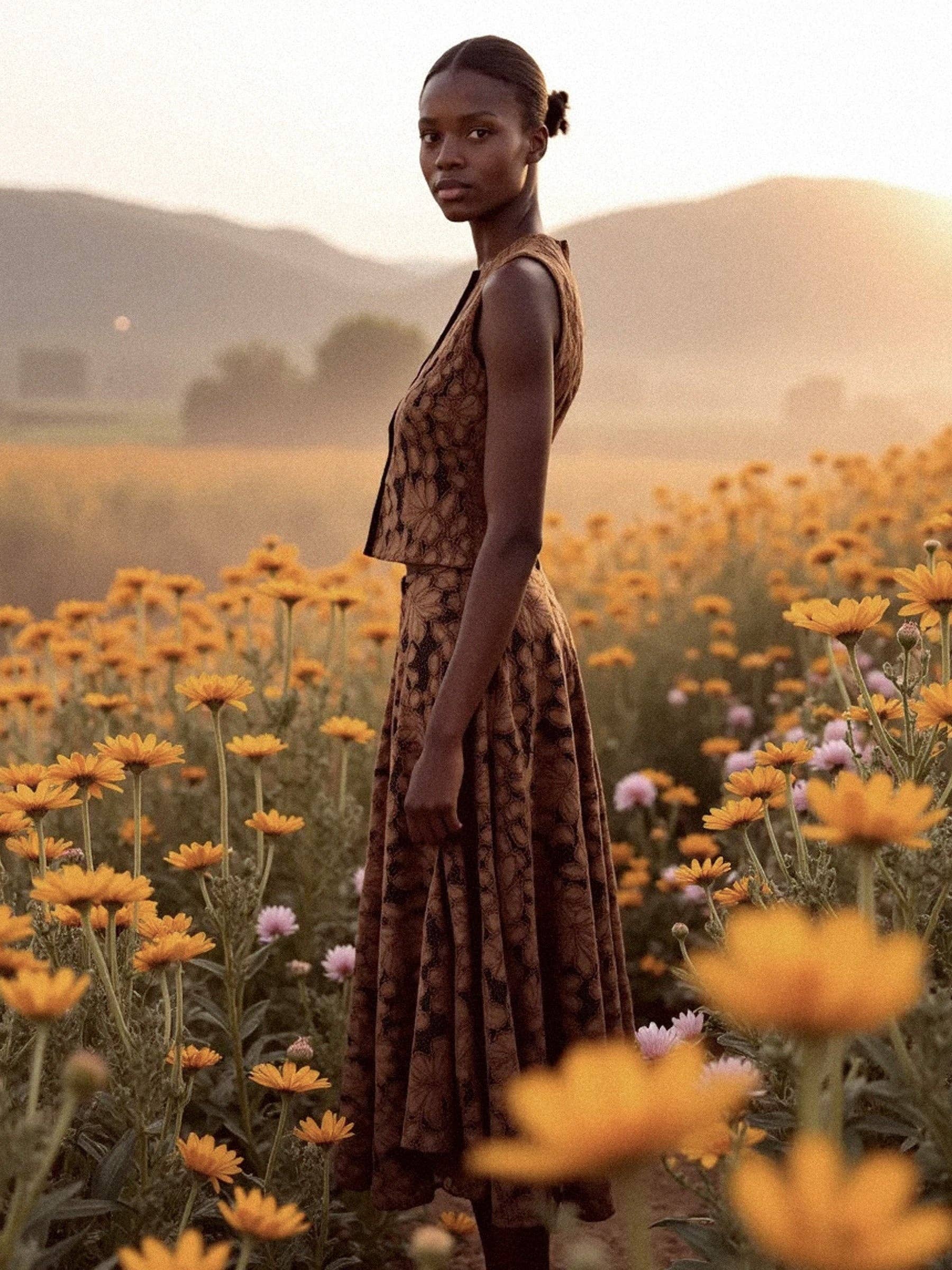 CARMEN SAYS – wholesale Kjol - Dam – Älskare Brun Sammet Spets Festkjol6