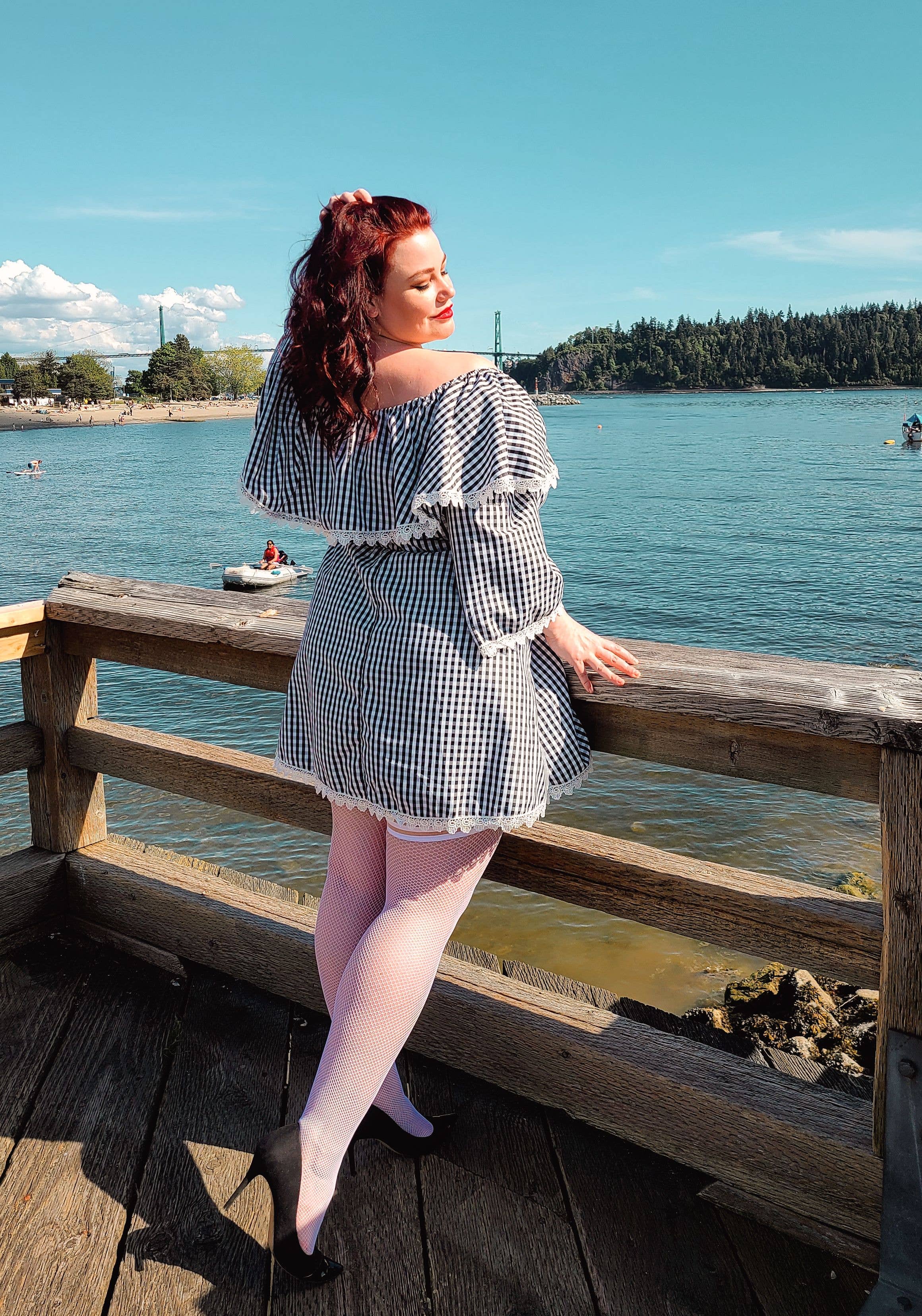 Kix'ies - Wholesale Stockings - Women's - Hosiery- Sammy White Fishnets Thigh-Highs Stockings7