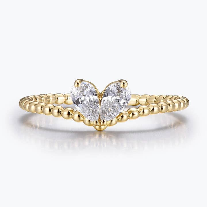 Dissoo® Moissanit-Verlobungsring in Form eines Chevron-Moissanits in Form eines gedrehten Seils aus Vermeil-Gold für den Großhandel von Dissoo