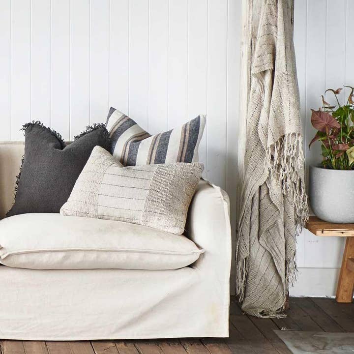 Natural Black Mayla Oversized Throw - Natural/Black for wholesale on Faire