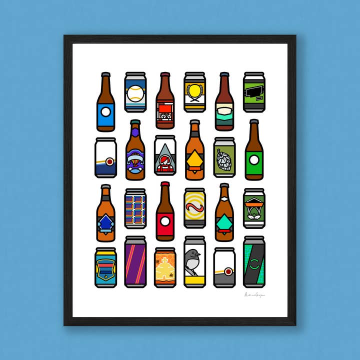 Beers of Kansas City Print for wholesale by Knight Owl Design