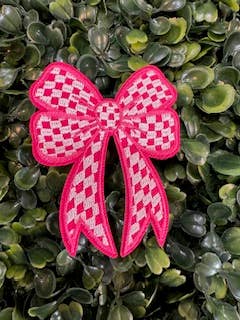 Perfect Chaos Accessories - Wholesale Patch - Cartoon Checkered Bow Embroidered Patches1