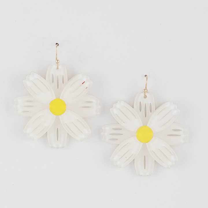3AM BY H&D ACCESSORIES - Wholesale Dangle Earrings - Two Toned Flower Earrings