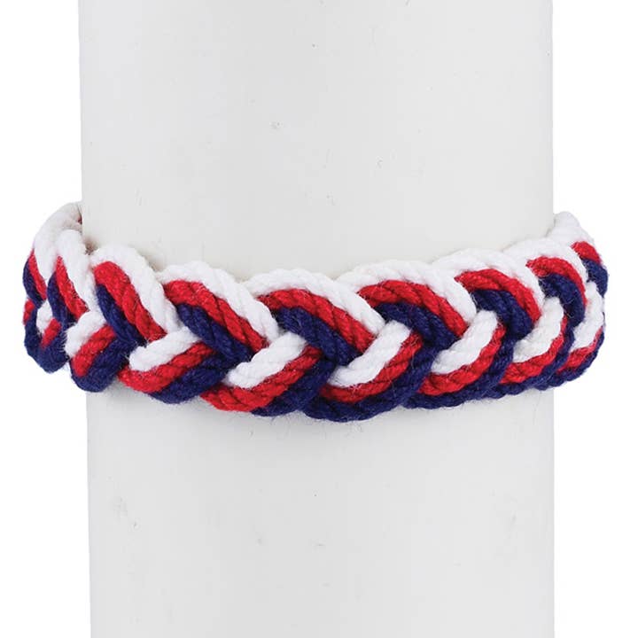 BR Sailor Knot~Rojo/Blanco/Azul~M-12 para venta al por mayor de World End Imports Jewelry & Gifts