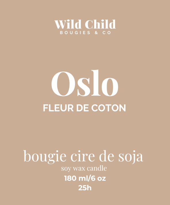 WILD CHILD Bougies & Co – wholesale Jar/filled candle – "Oslo" Vegetable Wax Candle - 25h - Cotton Flower1