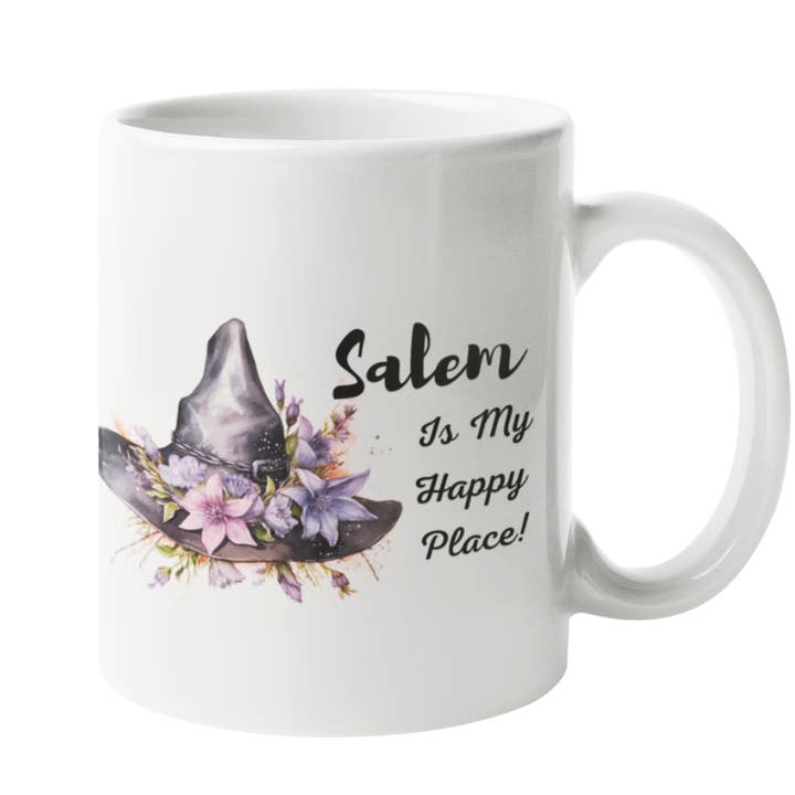 Salem är min lyckliga plats med häxhatt | 11 oz mugg för wholesale av Eye of Toad, LLC
