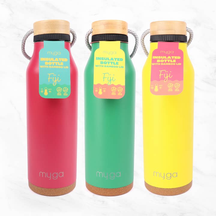 Myga - Wholesale Water bottle - Fiji Insulated Water Bottle with Bamboo Lid1