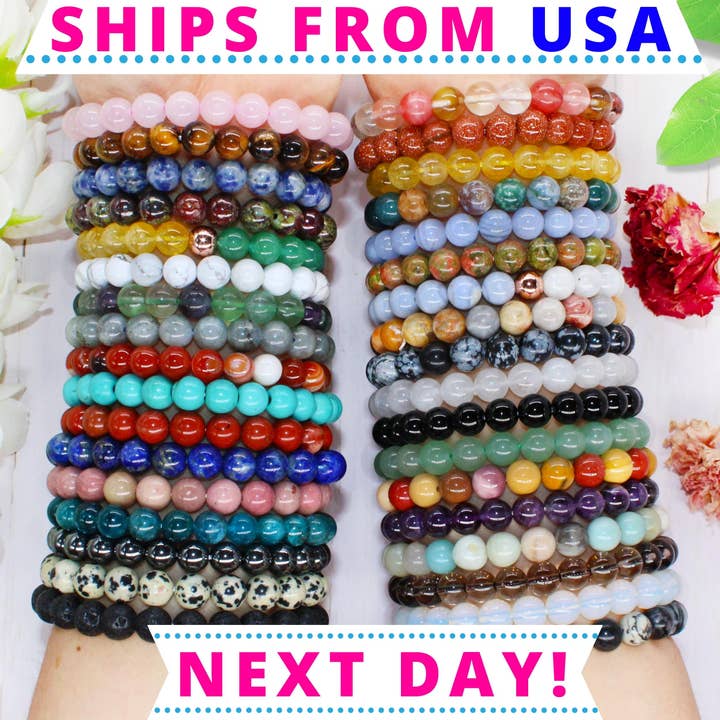Soul Charms - Wholesale Beaded Bracelet - Crystal Bracelet for Women Men, 8mm, 4mm Bead Bracelet Stack