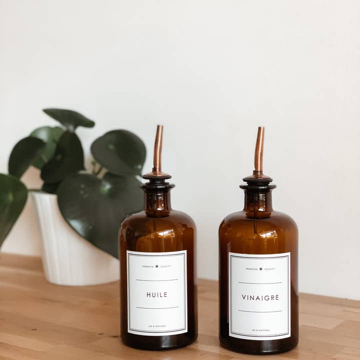 Les Flacons de l’Apothicaire – wholesale Oil/vinegar dispenser – Vinegar - Amber Bottle6