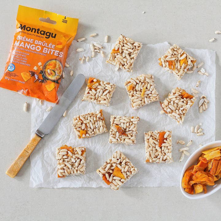 Mahdina - Venta al por mayor Fruta deshidratada - Montagu: Mango Bites sabor Crème Brûlée, (10 x 50 g)5