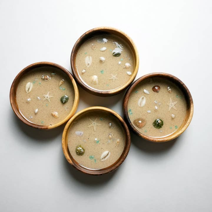 HZ Designs Hawaii - Wholesale Decorative Plate/Dish/Bowl - Ocean Beach Sand Wood Jewelry Bowl Trinket Hawaii Gift 4